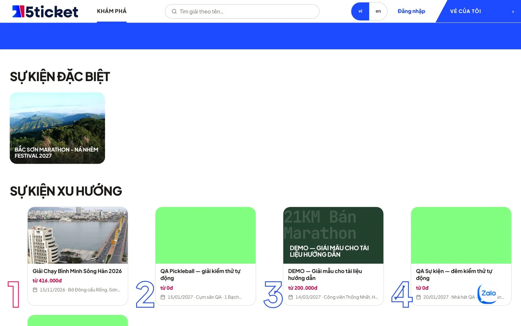 5ticket.vn marketplace home page